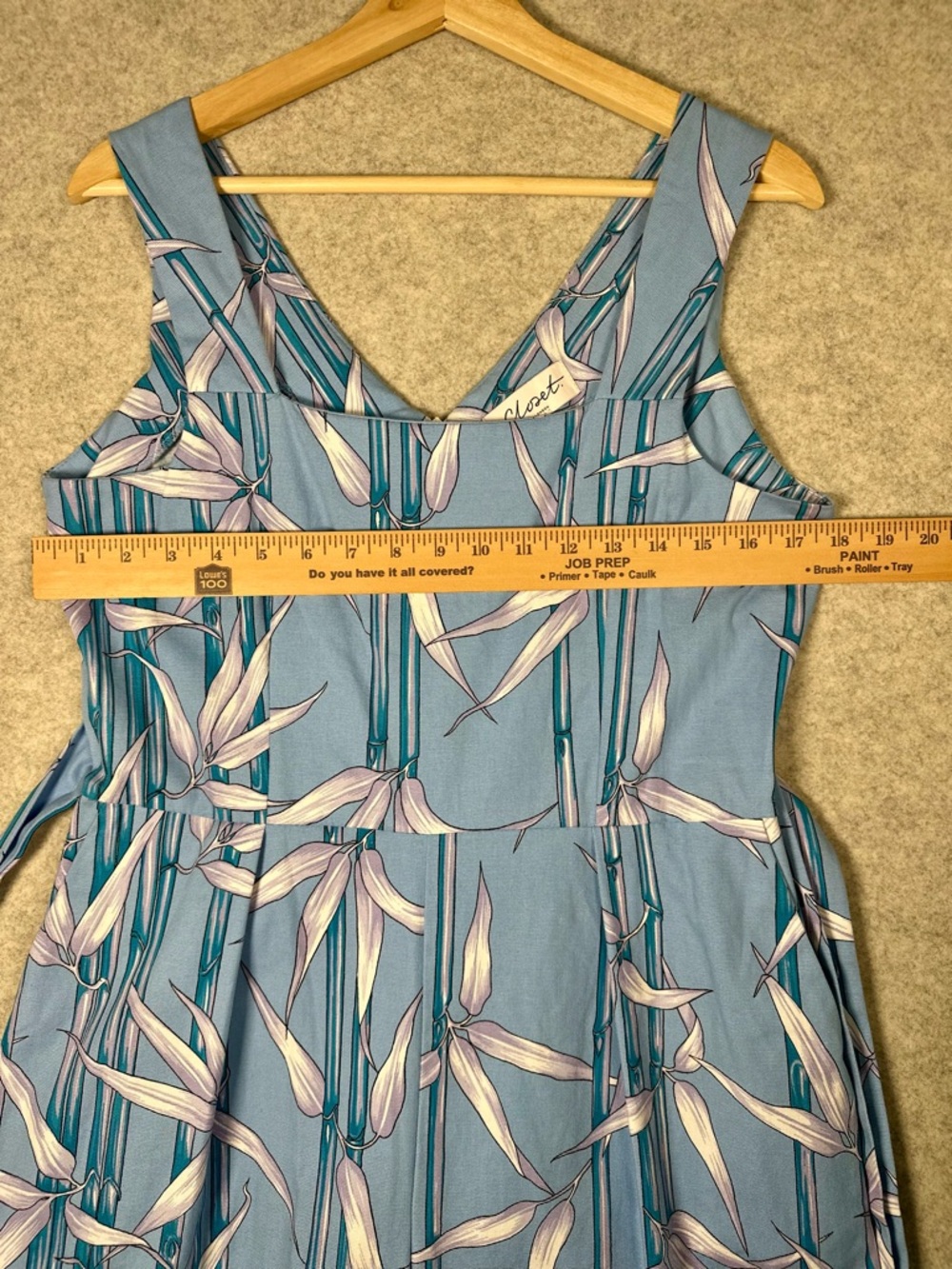 Closet London Cotton Blue Floral Tropical Sleeveless Belted Jumpsuit 10 UK 14 - Picture 3 of 13